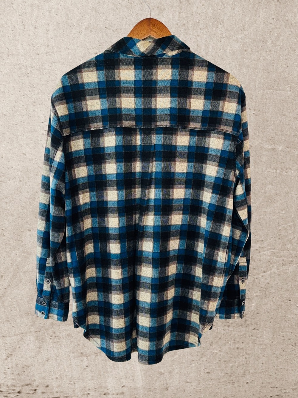 Tru Luxe Jeans Blue and Cream Plaid Jacket - Picture 2 of 3
